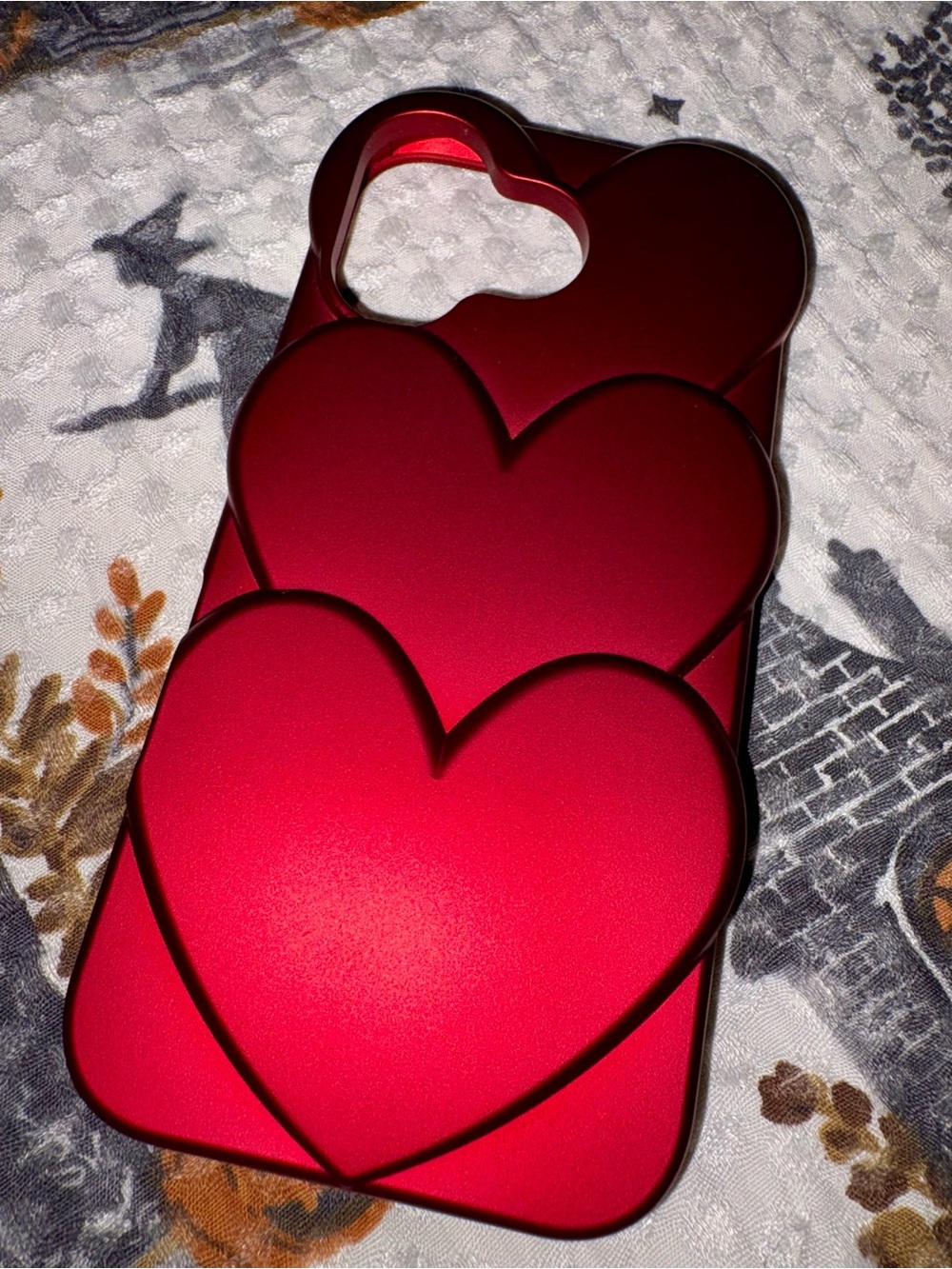 Heyday 3D Triple Stacked Red Heart Pattern Phone Case